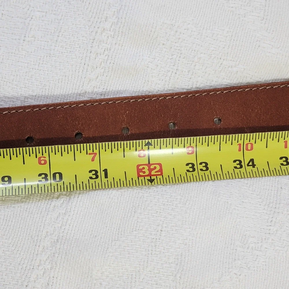 VTG The Limited Wide Brown Leather Belt Made in Italy Rainbow Embroidery Beads L